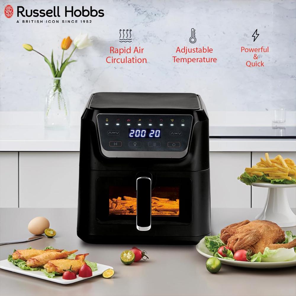 Russell Hobbs Sizzle Air RAF8000 1700W 8L Digital Air Fryer | 8-in-1 Pre-Set Programs | Rapid Air Circulation 