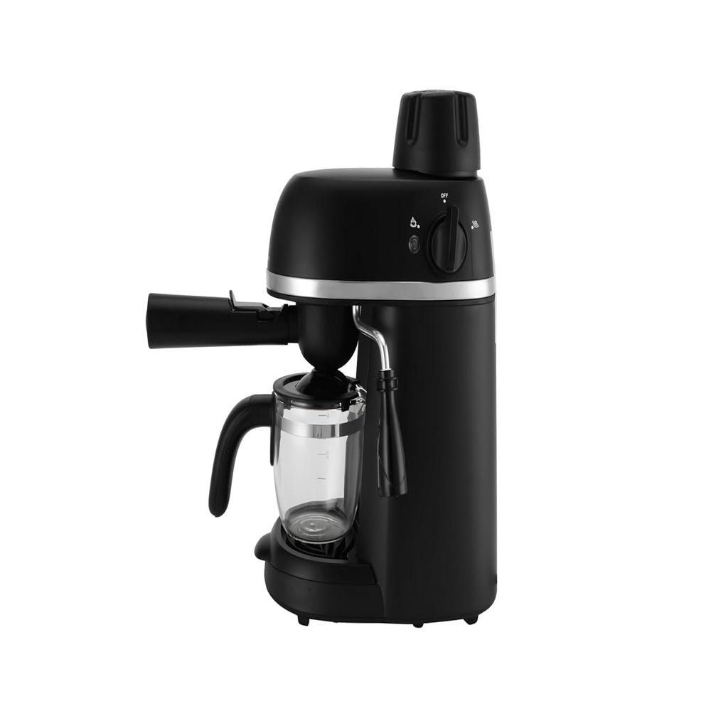 Russell Hobbs Prestige 4 Cups Brew Coffee Maker | 800W Espresso & Cappuccino Machine | Frothing Function | 0.24L Aluminium Boiler | Glass Carafe | Overheat Protection | 2-Year Warranty RCM800CE