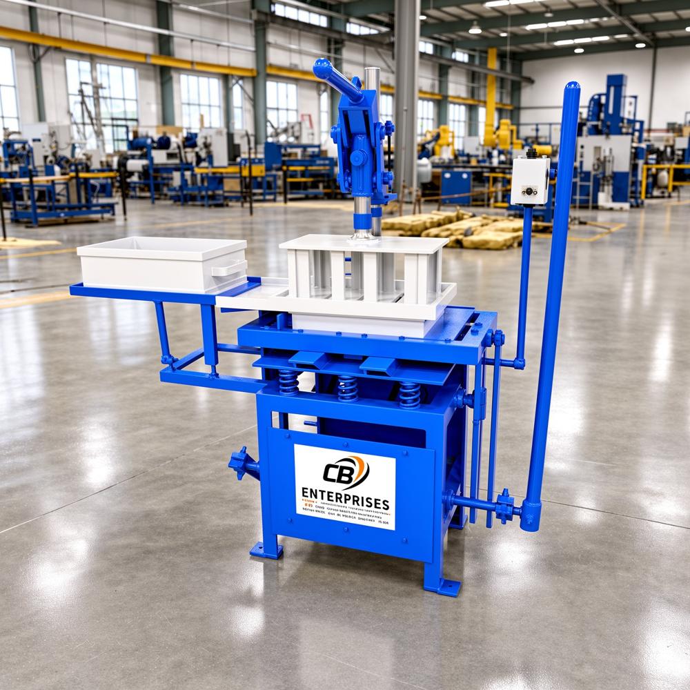 Manual Vibrating 4 Brick Making Machine - Color: Customised