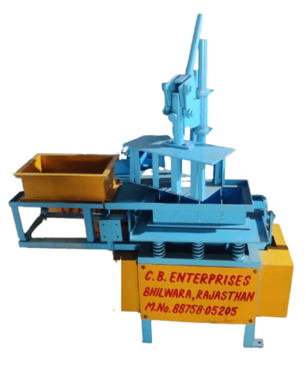Manual Vibrating 4 Brick Making Machine - Color: Customised