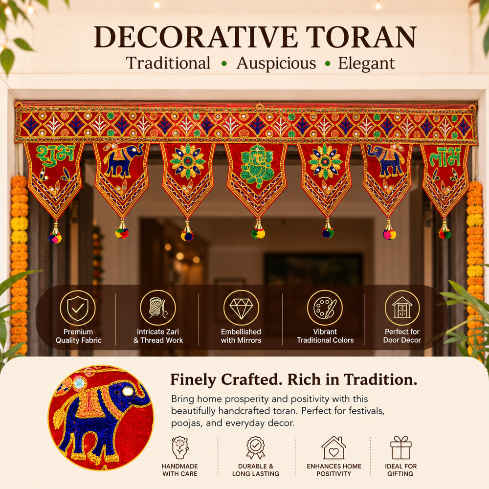 KRISHNA HANDLOOM Attractive Decorative Main Door Temple Hanging  Z1 - 15