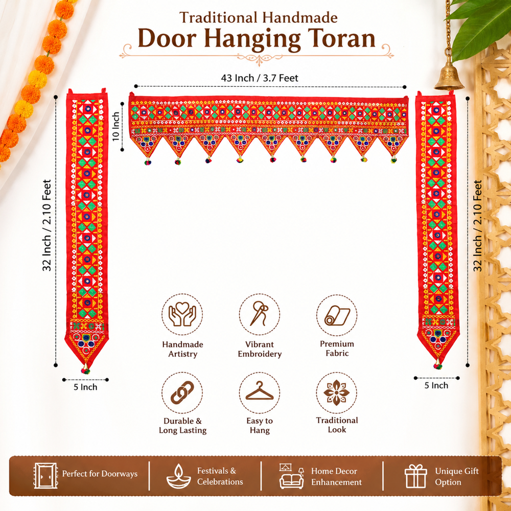 KRISHNA HANDLOOM L Shape Door Toran for Home Decoration A 1