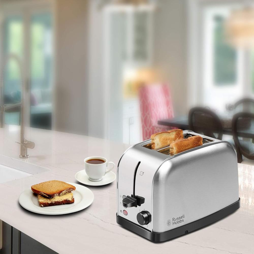 Russell Hobbs 18780 720/850 Watt Premium Stainless Steel 2 Slice Automatic Pop-Up Toaster with 2 Year Manufacturer Warranty - 850 Watts