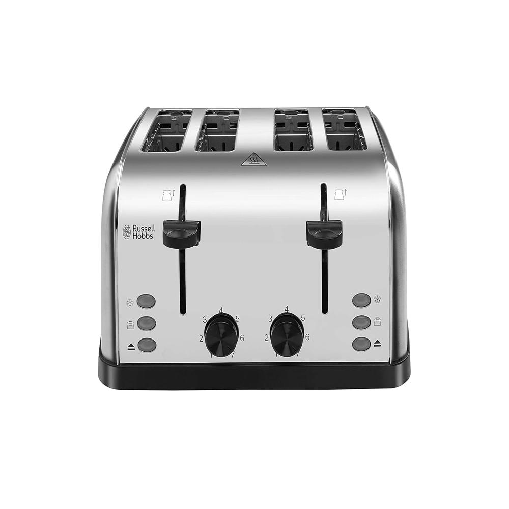 Russell Hobbs 18790 1250/1500 Watt Premium Stainless Steel 4 Slice Automatic Pop-Up Toaster with 2 Year Manufacturer Warranty - 1500 Watts N18790