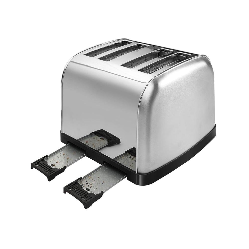 Russell Hobbs 18790 1250/1500 Watt Premium Stainless Steel 4 Slice Automatic Pop-Up Toaster with 2 Year Manufacturer Warranty - 1500 Watts N18790