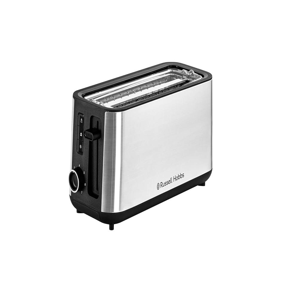 Russell Hobbs 17700 4-Slice Pop Up Toaster | 1470 Watts Power | Extra Long Slots | Variable Browning Control | Bun Warmer, Cancel, Frozen & Reheat Functions | Removable Crumb Tray | 2-Year Warranty