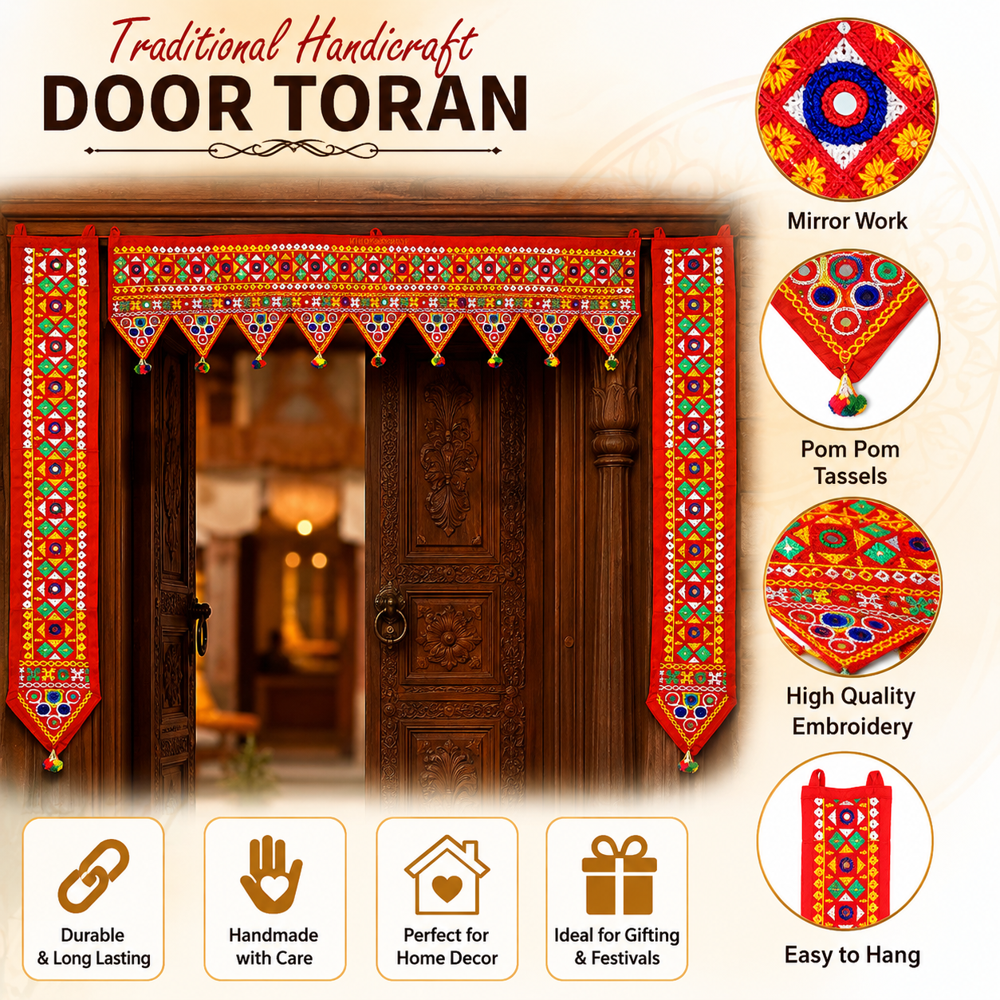 KRISHNA HANDLOOM Temple Entrance Toran for Home Decoration A 8