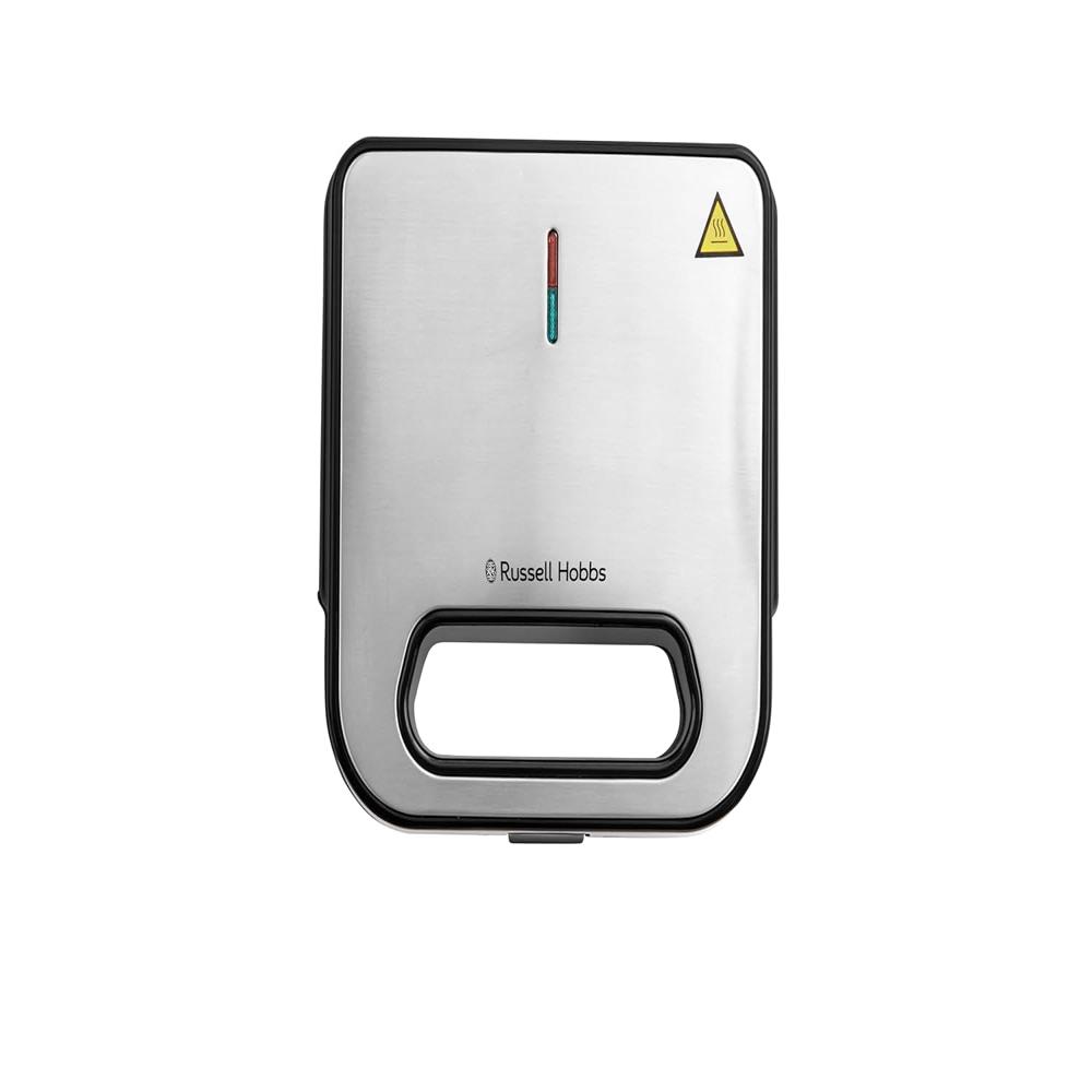 Russell Hobbs RST750GR Sandwich Toaster | 750W Non-Stick Grill Plate for Crispy Snacks | Cool-Touch Handle & Ready-to-Cook Indicator | Overheat Safety Protection | Compact Design | 2-Year Warranty