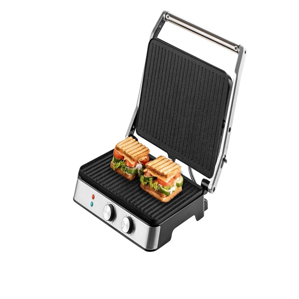 Grillmaster Slice Electric Grill Sandwich Maker - Color: Stainless Steel