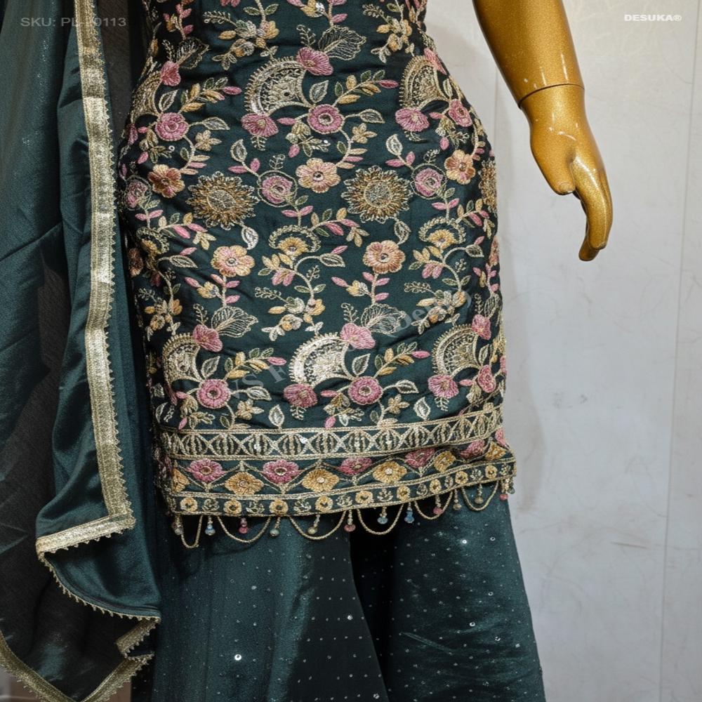 PL-20113_Embroidered Party Sharara
