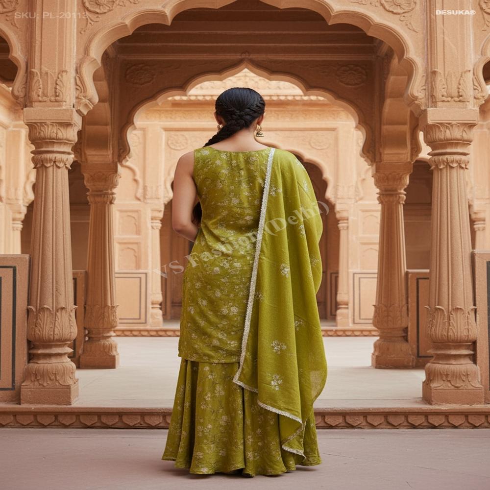 PL-20113_Embroidered Party Sharara