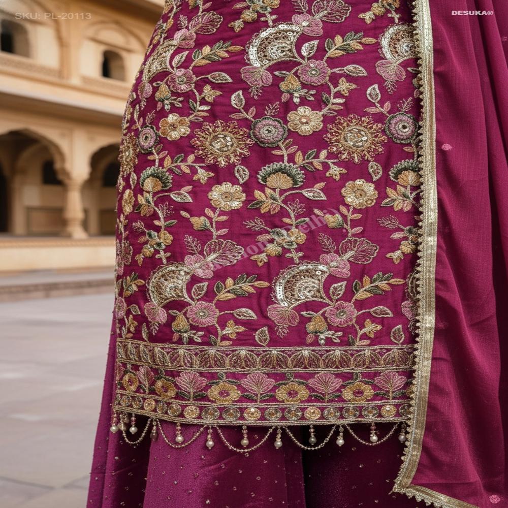 PL-20113_Embroidered Party Sharara