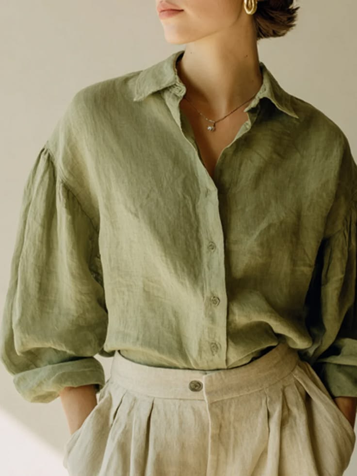 Linen Green Top Sets