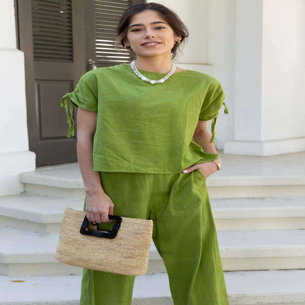 Linen Green Top Sets