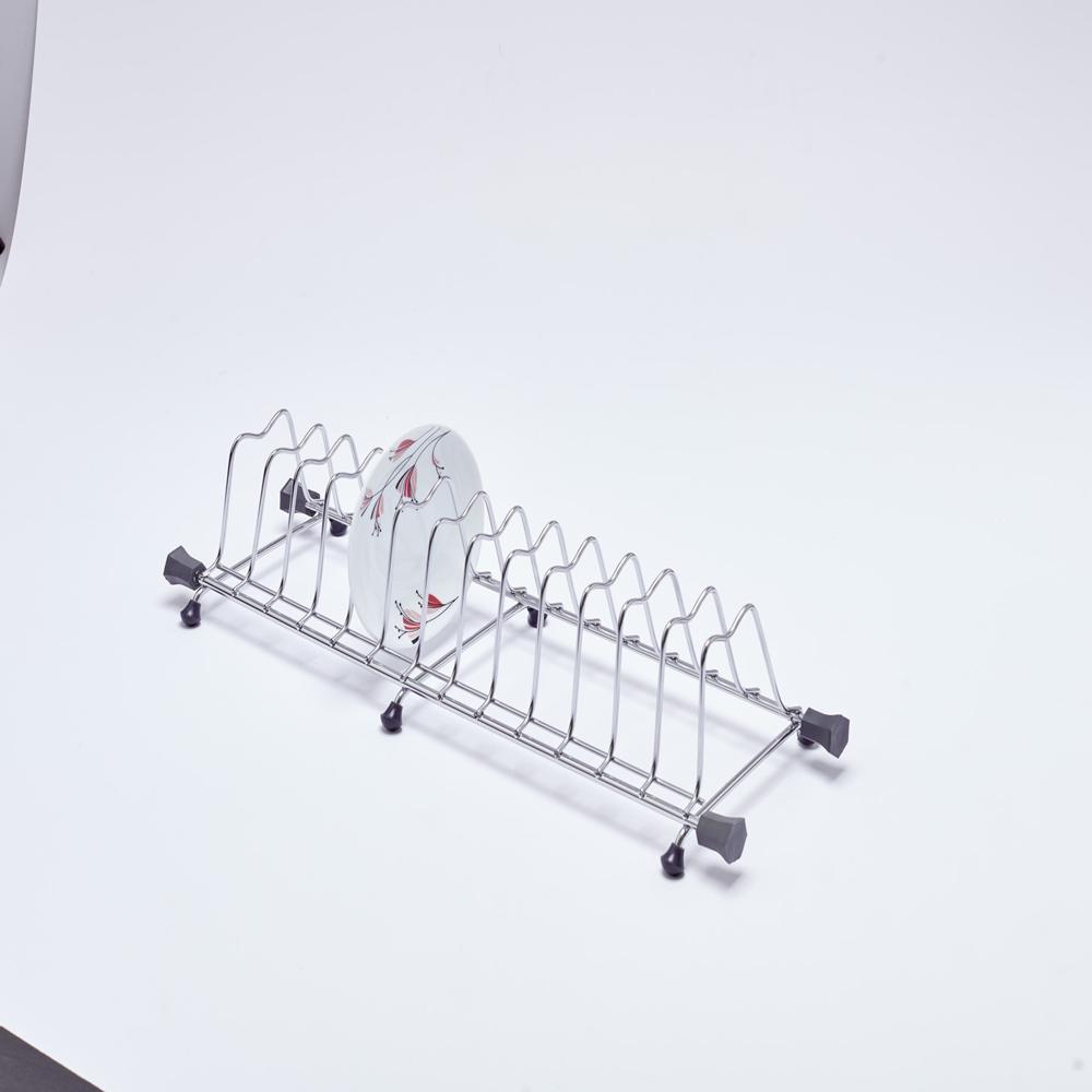Cup & Saucer Wire Basket - Stainless Steel 60x18x10 cm, Glossy Chrome Finish, Rust-Resistant, Lightweight, Cabinet Mount