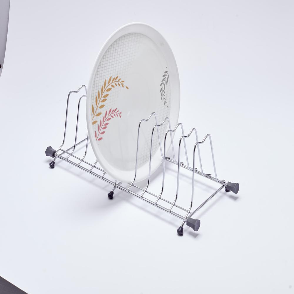 Thali Rack Wire Basket - Stainless Steel, Chrome Plated, 20-24 Inch Depth | Rust Resistant, Silent Operation, Modular Cabinet Fit