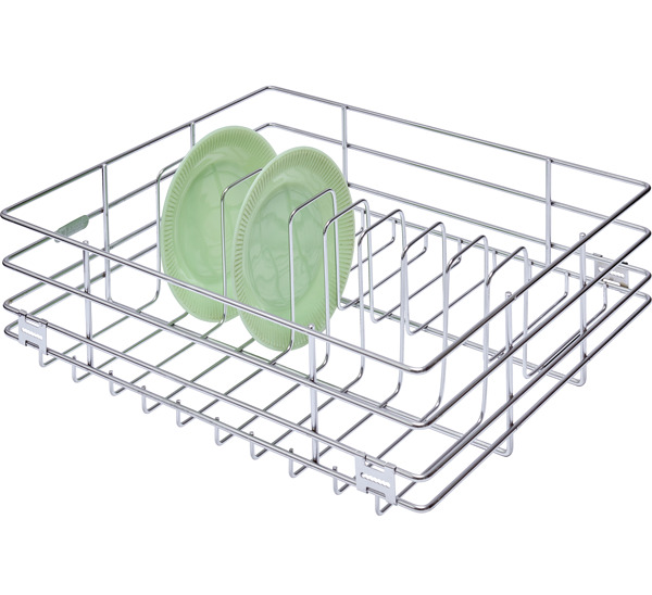 6 Inch Dish Wire Basket - Stainless Steel, 6 Inch Height, Chrome Finish | Rust Resistant, Divided Racks, Open Wire Base