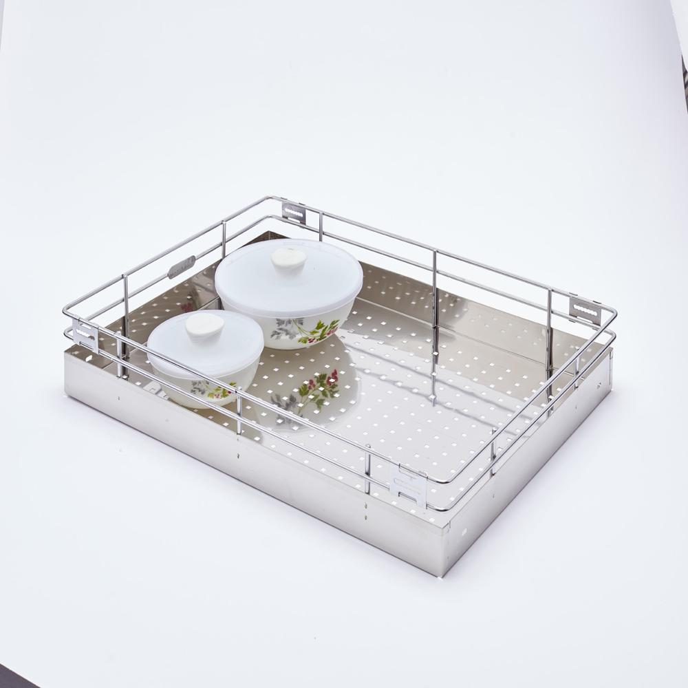 4 Inch Plain 50-50 Basket - Stainless Steel, 12-22 Inch Width, 20-24 Inch Depth, Wire Frame Base, Rectangular