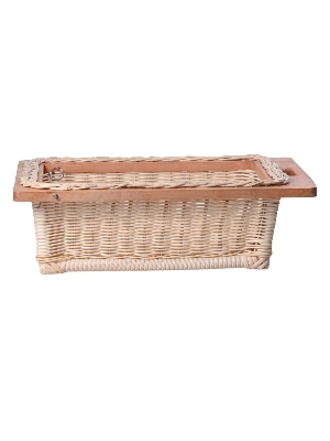 6 Inch Wicker Basket - Natural Beige Wicker, 6x20x16 Inches, Rectangular, Handcrafted, With Lid, Multipurpose Storage and Display