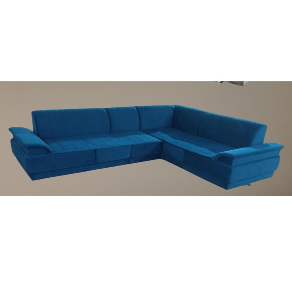 Velvet Fabric L Corner Sofa Set - Application: Not Aplicable
