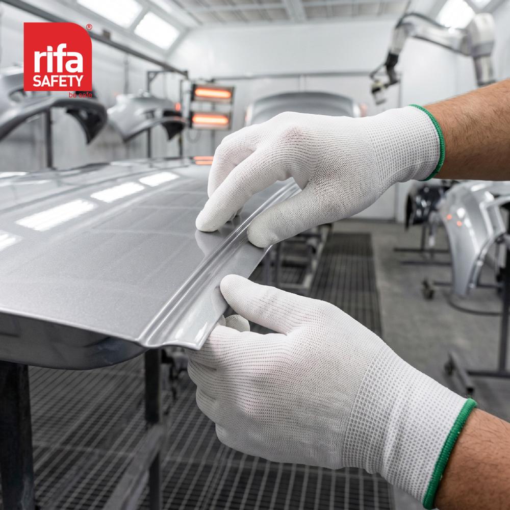 Rifa Safety Nbw-10g 10 Gauge Seamless White Knitted Industrial Gloves - Gender: Unisex