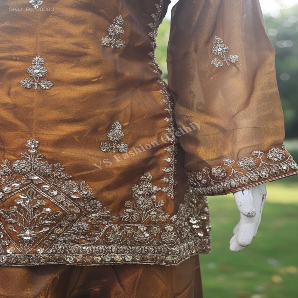 Heavy Embroidery Plazzo Suit