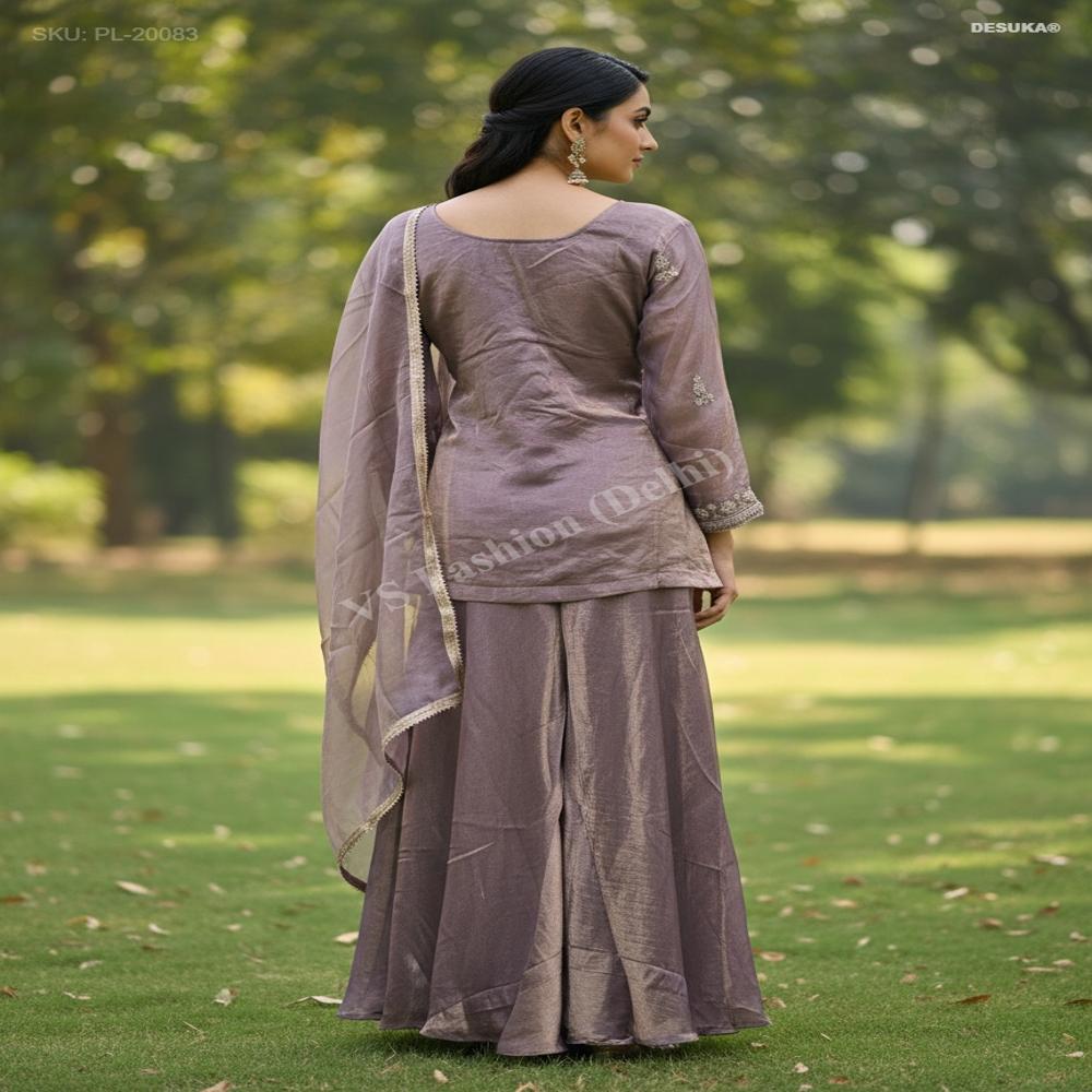 Heavy Embroidery Plazzo Suit