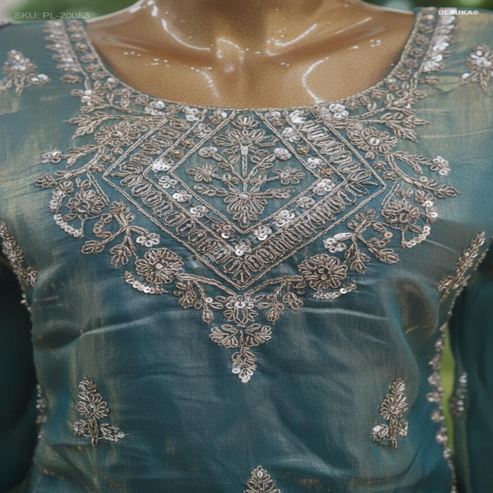 Heavy Embroidery Plazzo Suit