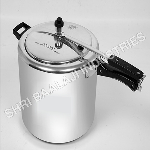 24Ltr Jumbo Pressure Cooker - Heavy Gauge Aluminium, Silver, 24L | ISI Certified, Pressure Release Valve, Bakelite Handles