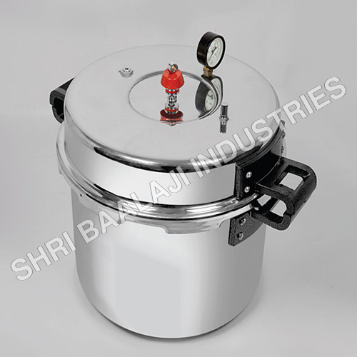14Ltr Jumbo Pressure Cooker - Aluminium, 14 Litres, Silver | Leak-Proof, Pressure Gauge, Flat Base, Bakelite Handles