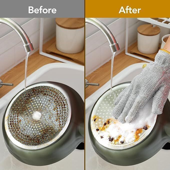 Wire Dishwashing Gloves I Multipurpose Steel Washing Rags