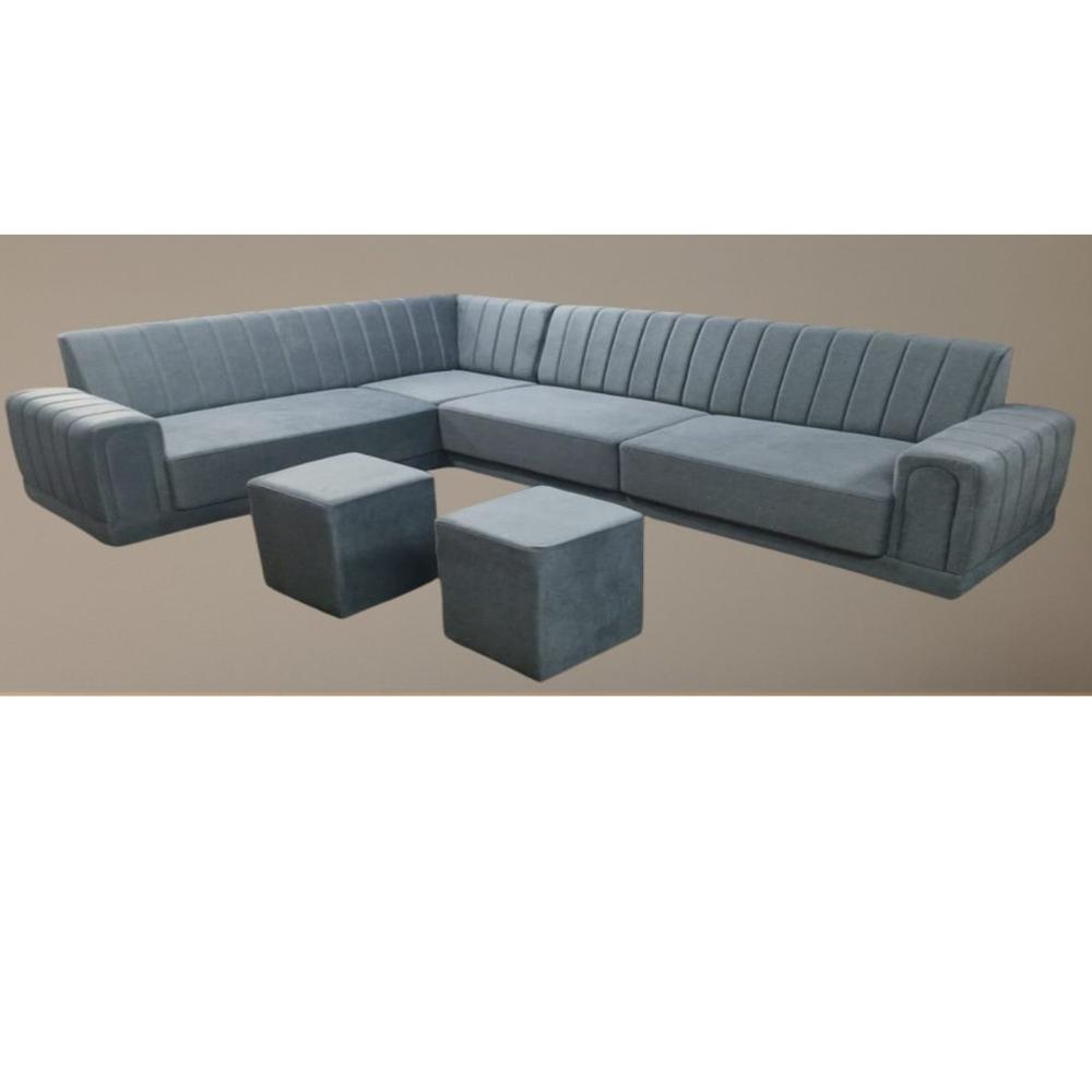 Soft Fabric L Corner Sofa Set - Artwork: Machine Made