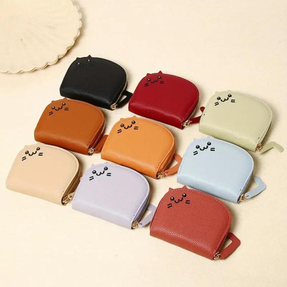 Compact Cat Design Wallet Women's Mini Cash & Card Holder