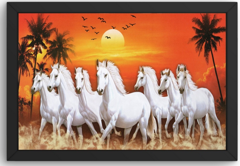 Lucky 7 Horses Painting For Wall Vastu