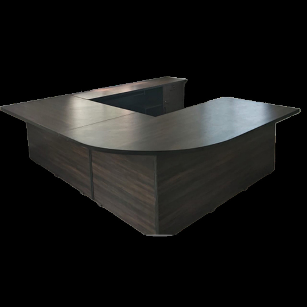 L Shape Table - Color: Light Brown (Tabletop) With Black (Frame)