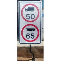 Speed Limit Sign Board - Aluminium, 1200x600mm, Multi-color, Ip65 Weather Resistant, Reflective, Ground Pole Mount