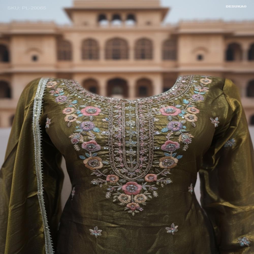 Zari Work Palazzo Suit