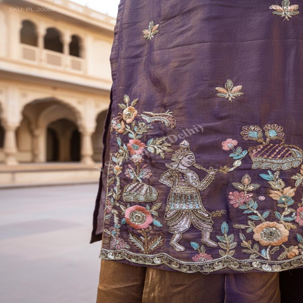 Zari Work Palazzo Suit