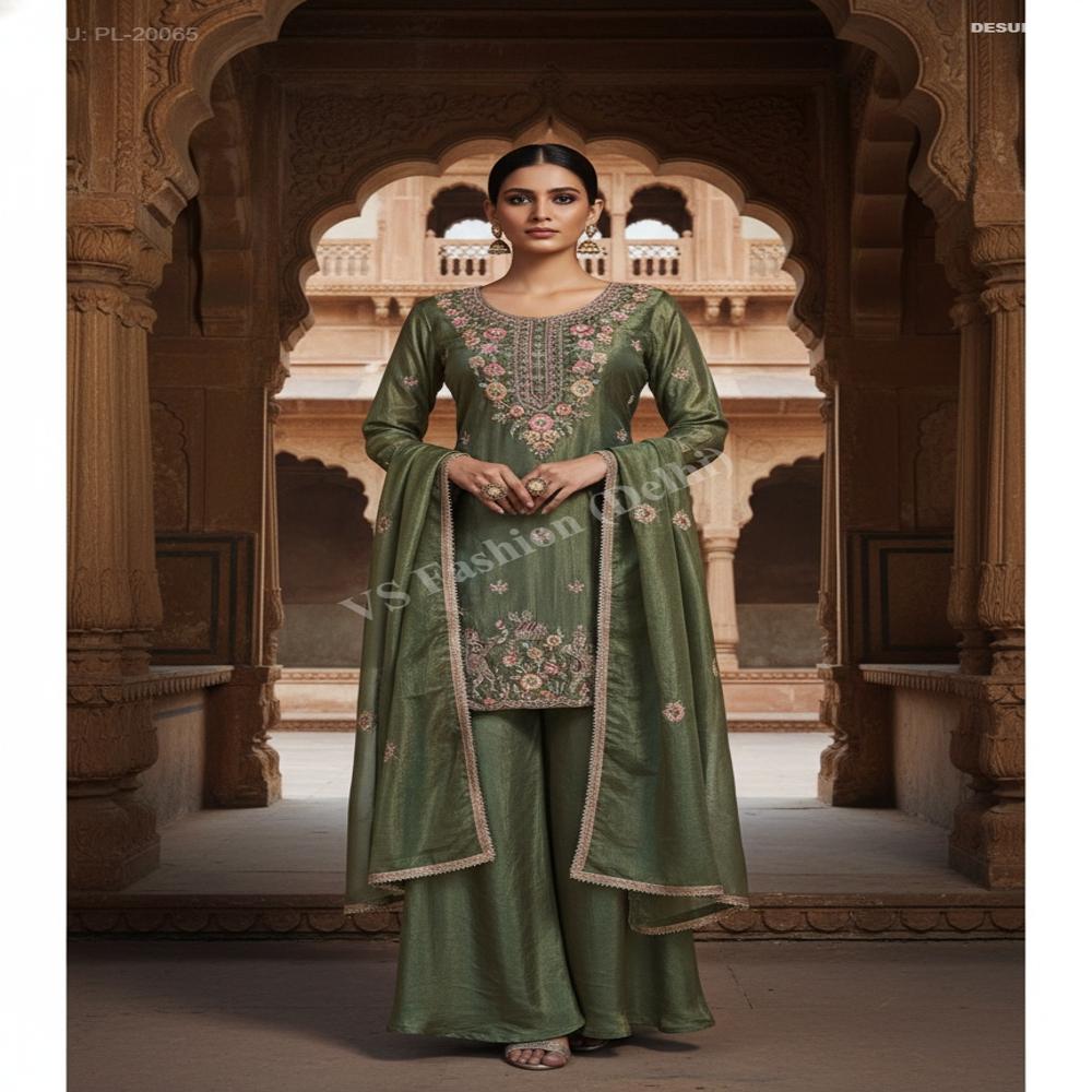 Zari Work Palazzo Suit
