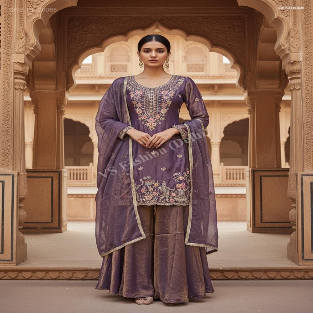 Zari Work Palazzo Suit