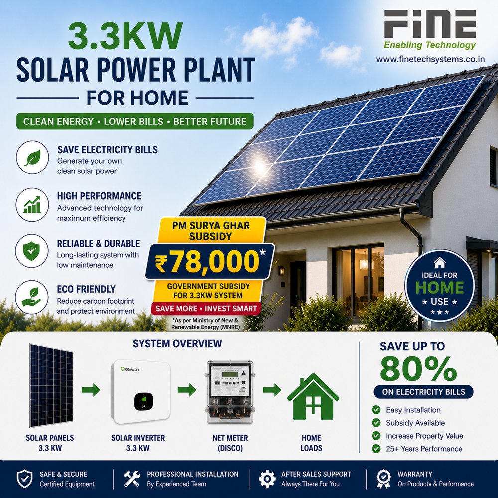 Rooftop solar power plant for home 3.3kW