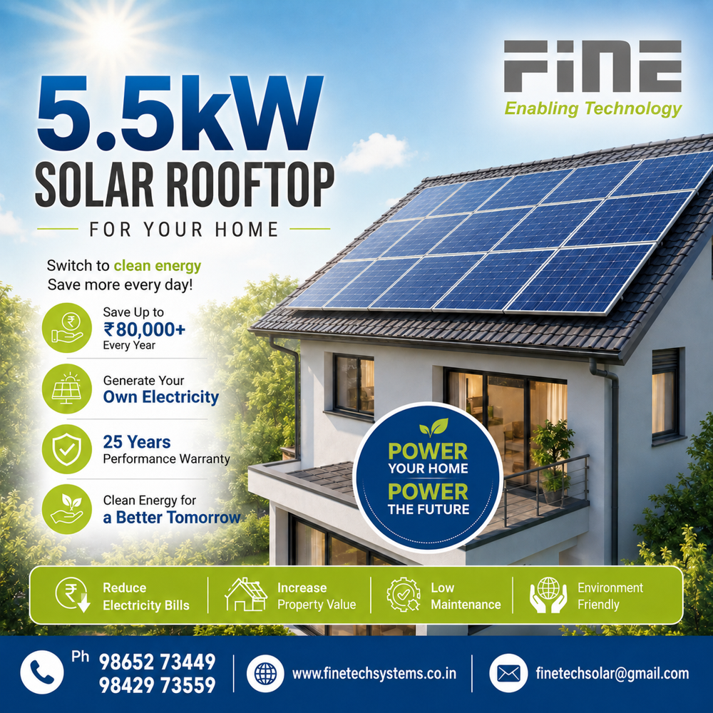 Rooftop Solar power plant  for home 5.5kW