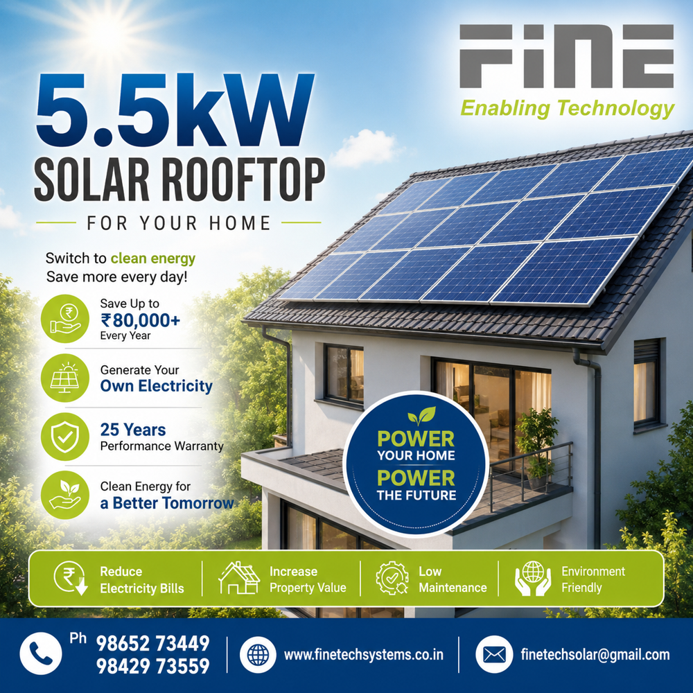 Rooftop Solar power plant  for home 5.5kW