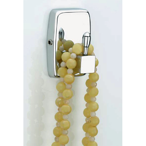 S 306 Robe Hook - Stainless Steel Brass, 7 cm Height, Silver Chrome Plated | Corrosion Resistant, Single Prong, Wall Mounted