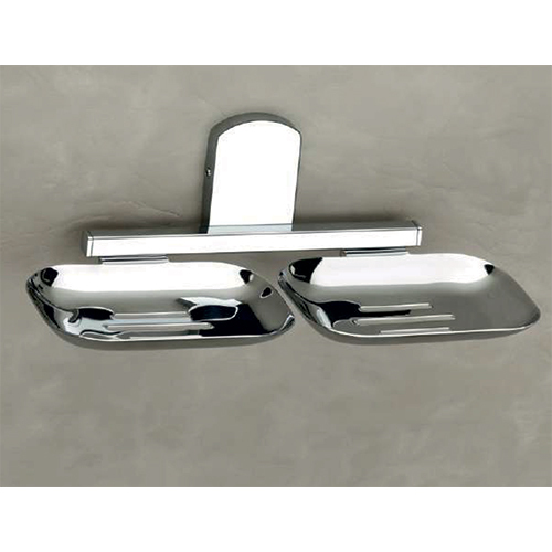 N 407 Soap Dish Double - Stainless Steel 200x100x80 mm Silver, Chrome Plated, Double Compartment, Rust Resistant
