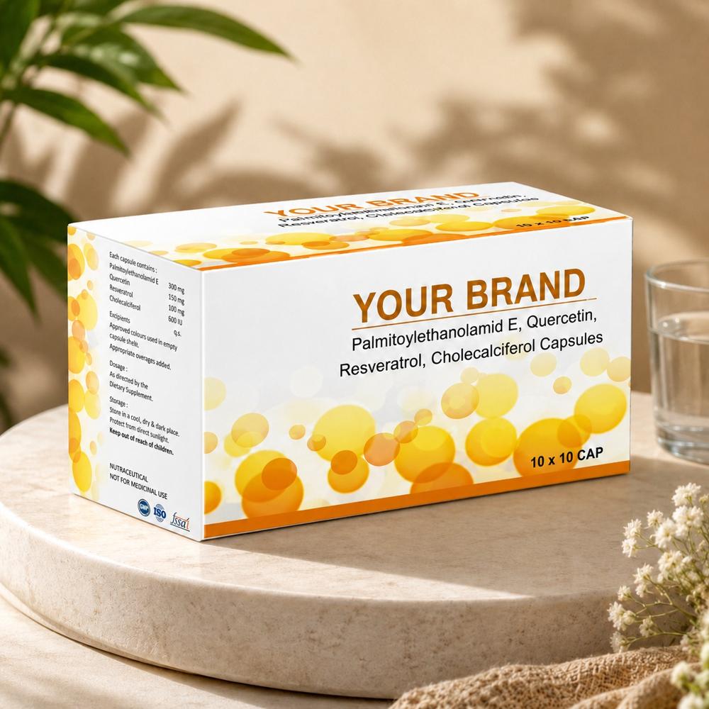 Palmitoylethanolamid E, Quercetin, Resveratrol, Cholecalciferol Capsules