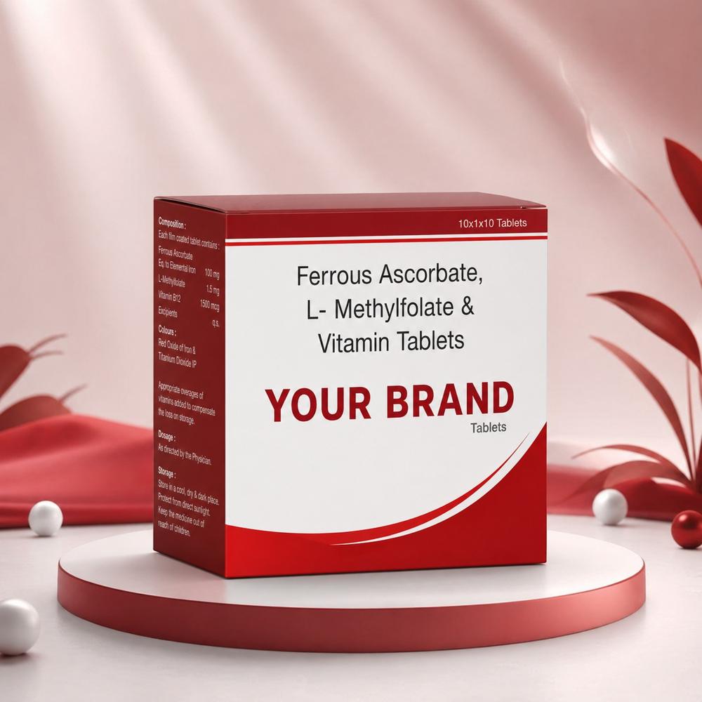 Ferrous Ascorbate L Methylfolate Vitamin Tablets - Brand Name: Oem Private Label
