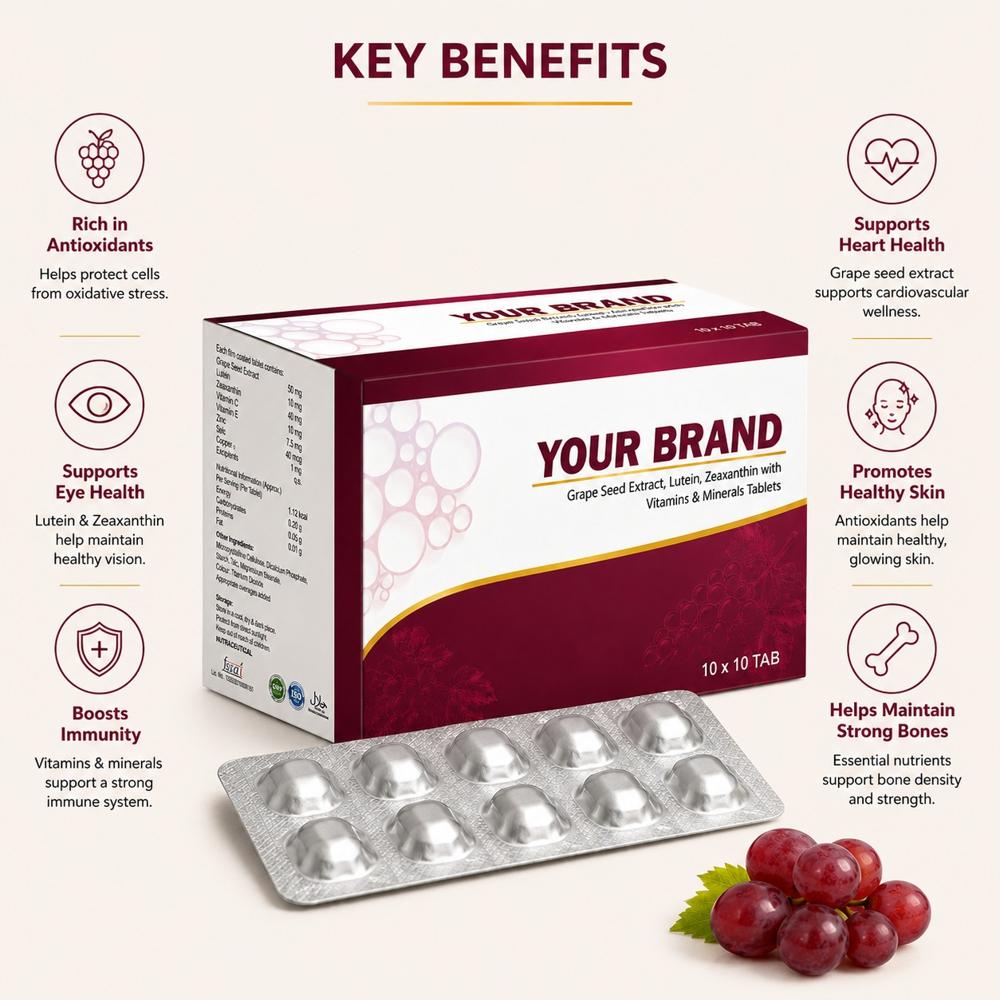 Grape Seeds Extract Lutein Zeaxan Tablets