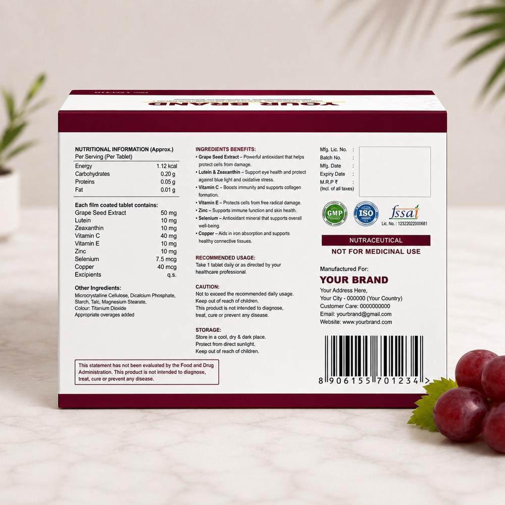 Grape Seeds Extract Lutein Zeaxan Tablets