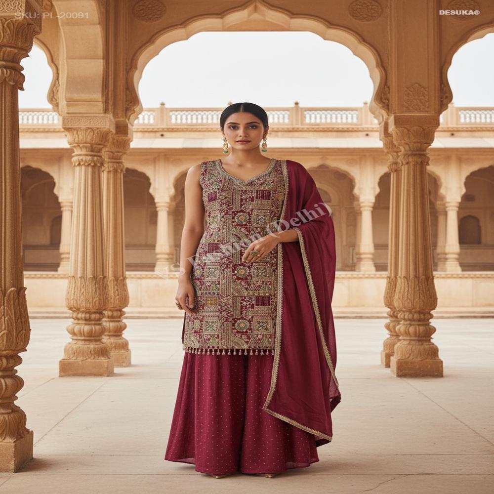 Premium Silk Palazzo Suit